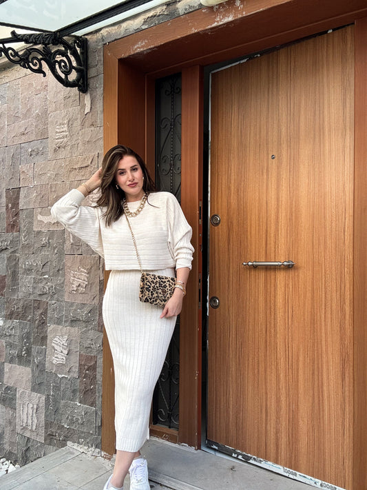 Fitilli Elbiseli Bluz Takım LATTE