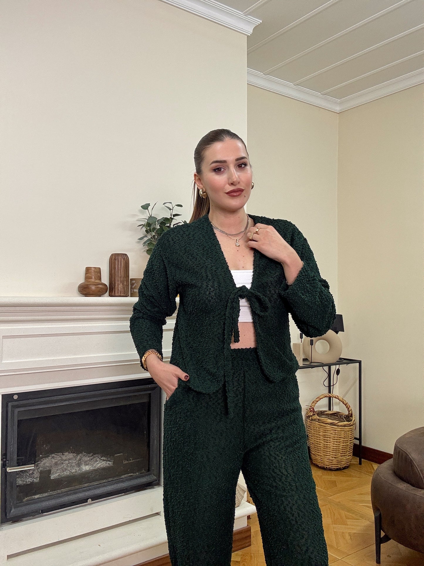 Bağlama detay örgü takım-YEŞİL