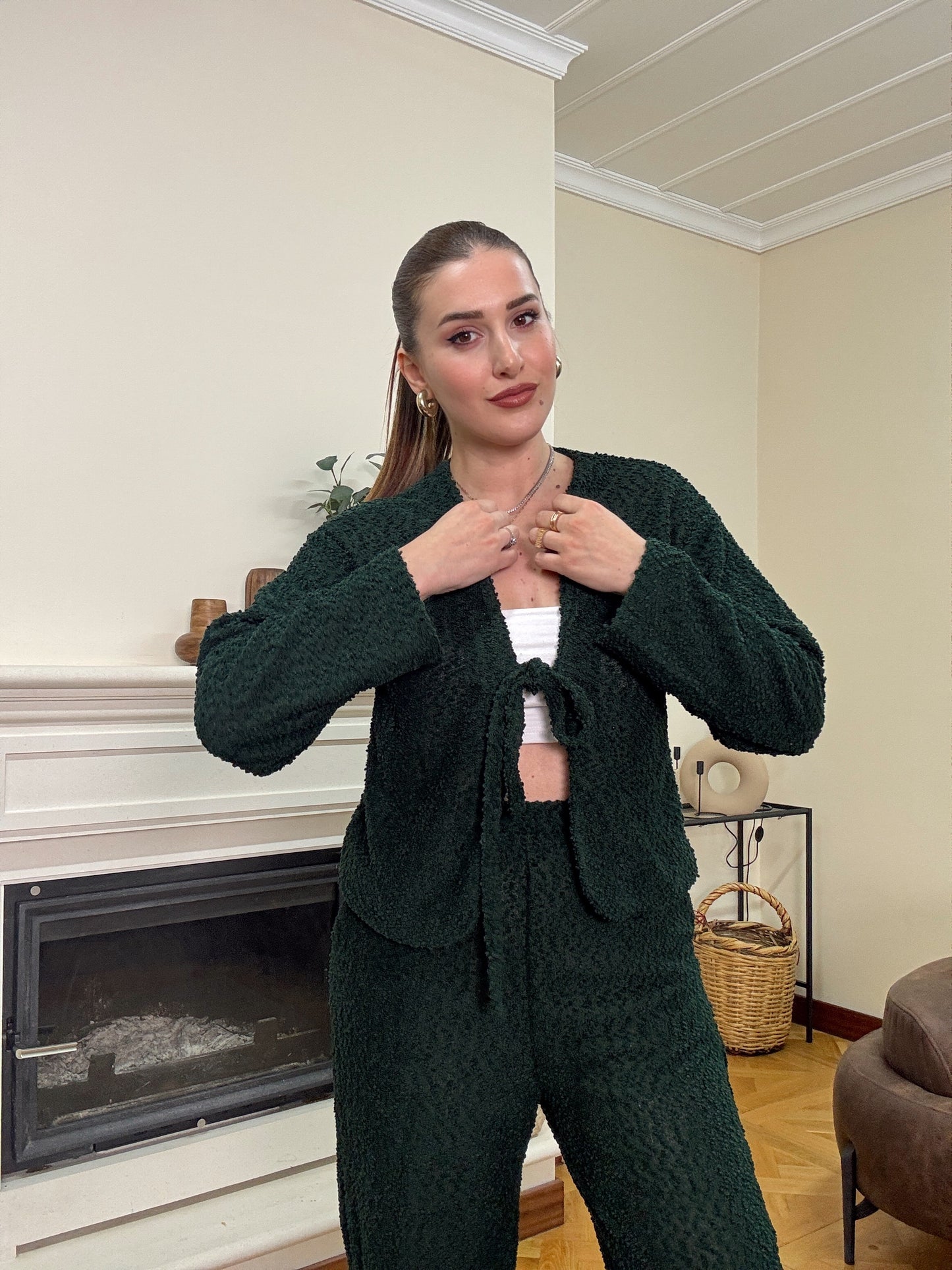 Bağlama detay örgü takım-YEŞİL