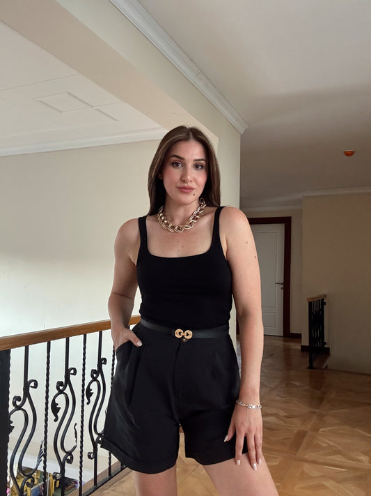 Kare yaka modal atlet SİYAH
