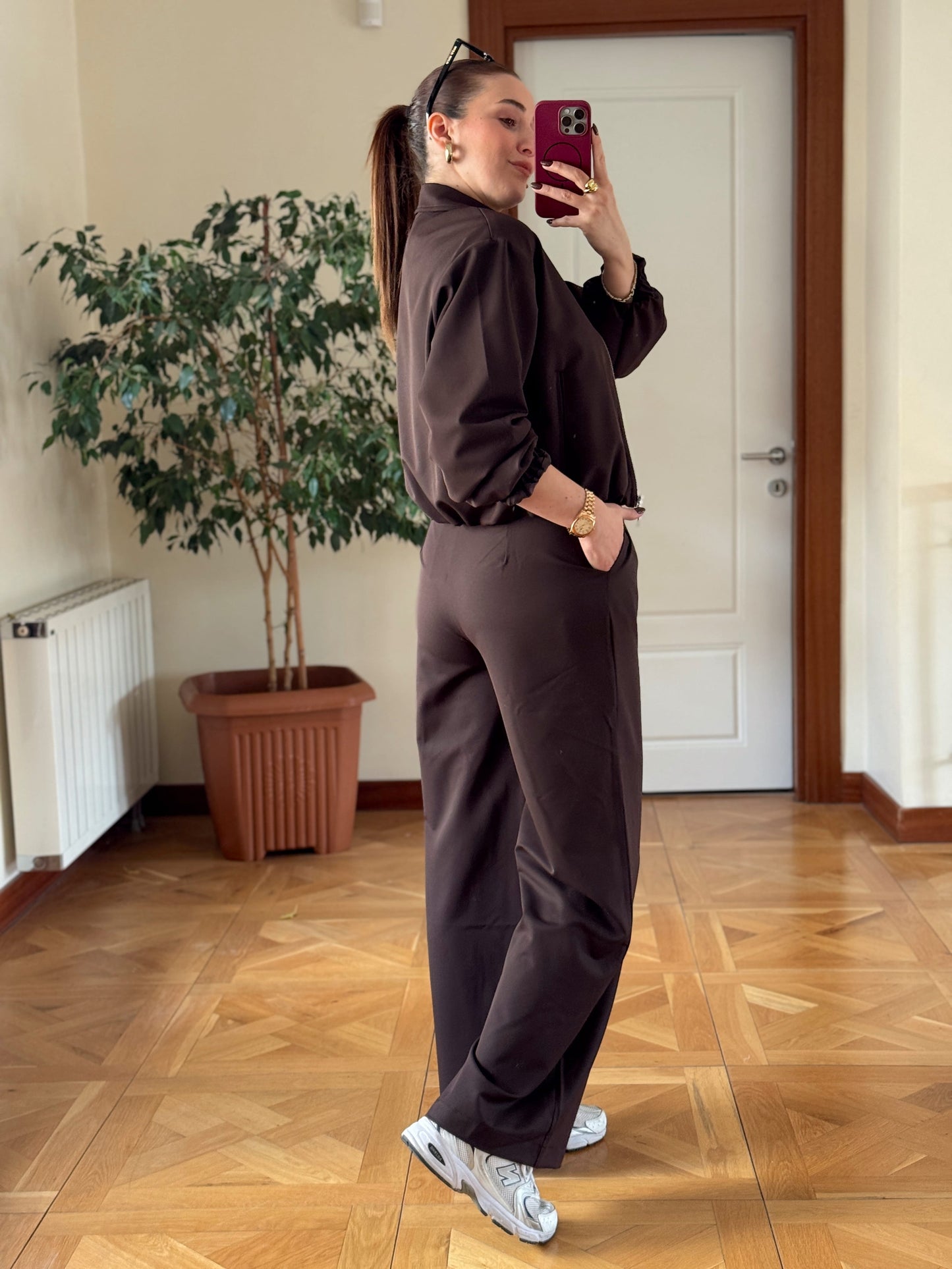 TİNA premium palazzo pantolon KAHVERENGİ